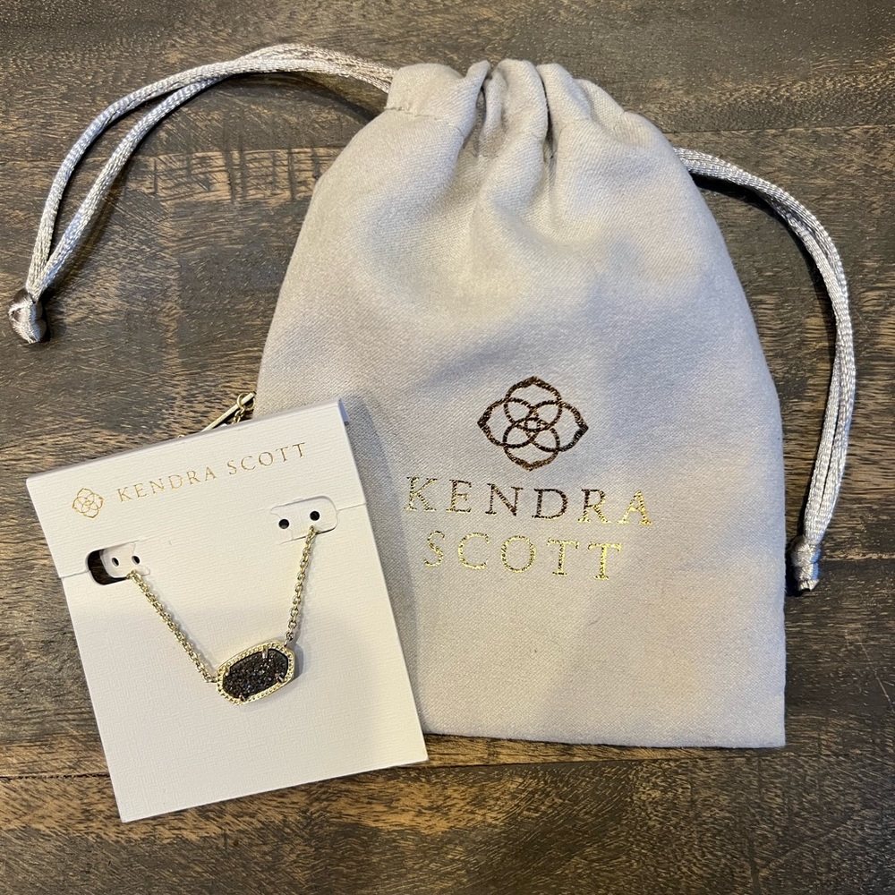 π HP π Kendra Scott Silver Pendant Drusy Necklace - Picture 2 of 9